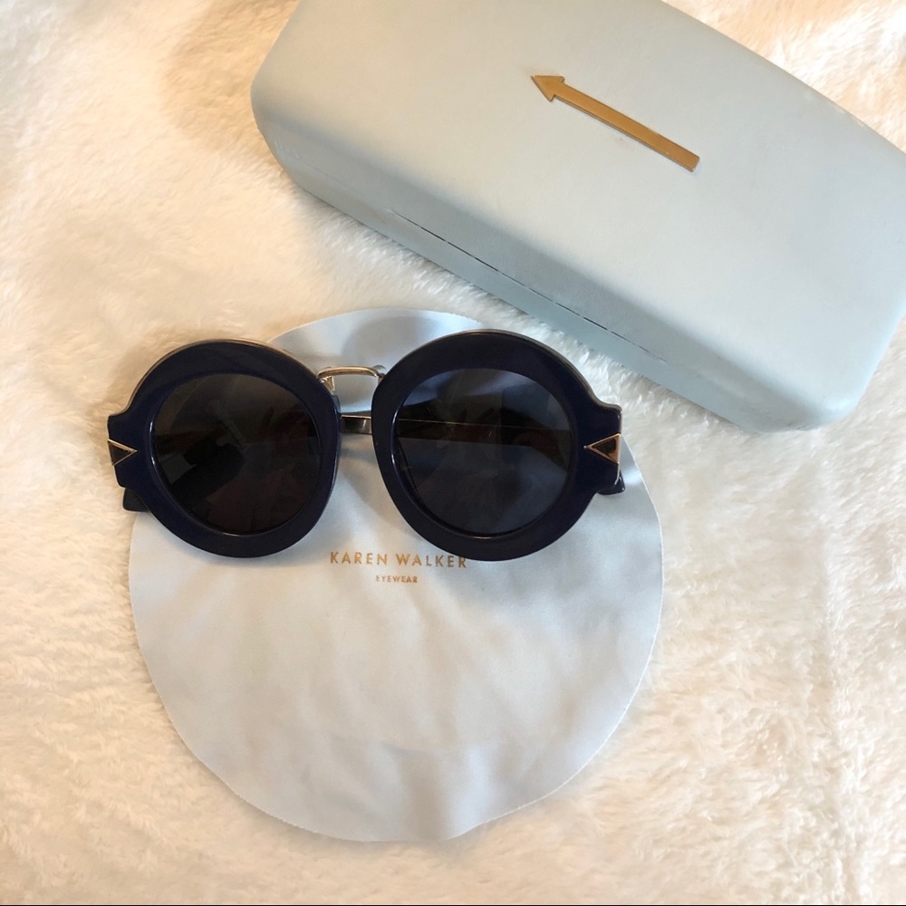 Karen Walker Navy Blue Maze Sunglasses
